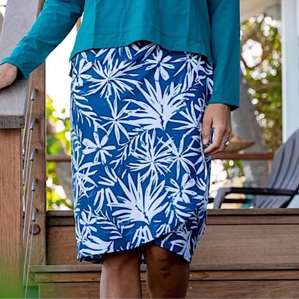 RipSkirt Hawaii Tropical‎ Palms Navy Wrap Skirt Length 3 Size XXL